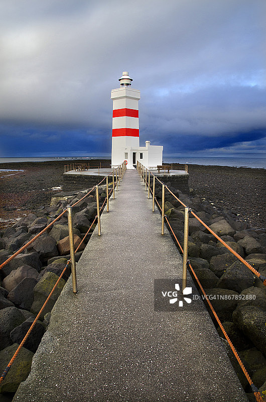 雷克雅内斯半岛加尔泽灯塔图片素材
