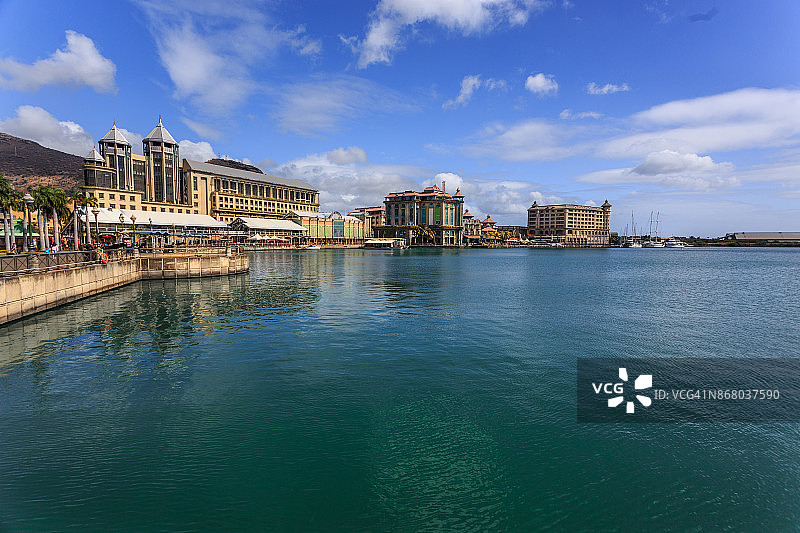 毛里求斯路易港城市景观与港口图片素材