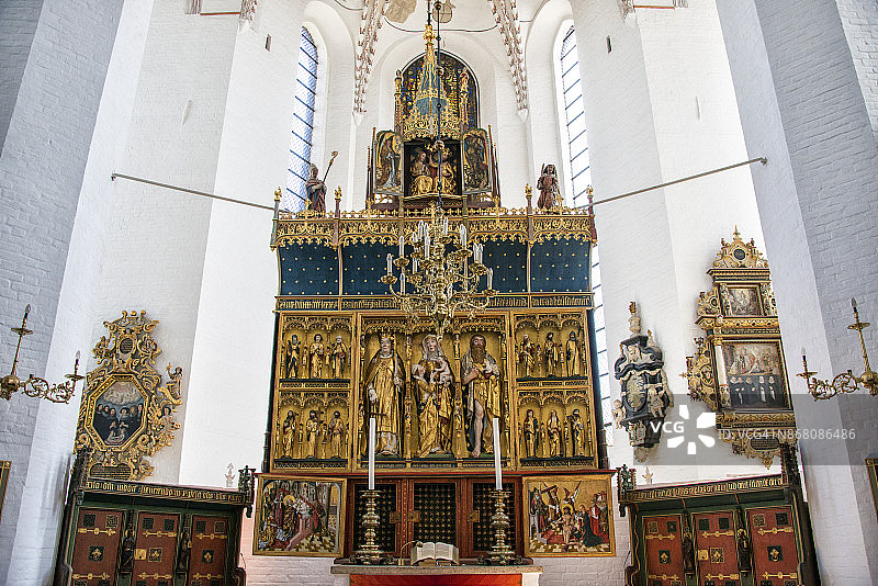 丹麦奥胡斯大教堂的祭坛图片素材