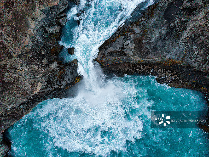 阿尔代亚瀑布是冰岛的壮丽瀑布图片素材