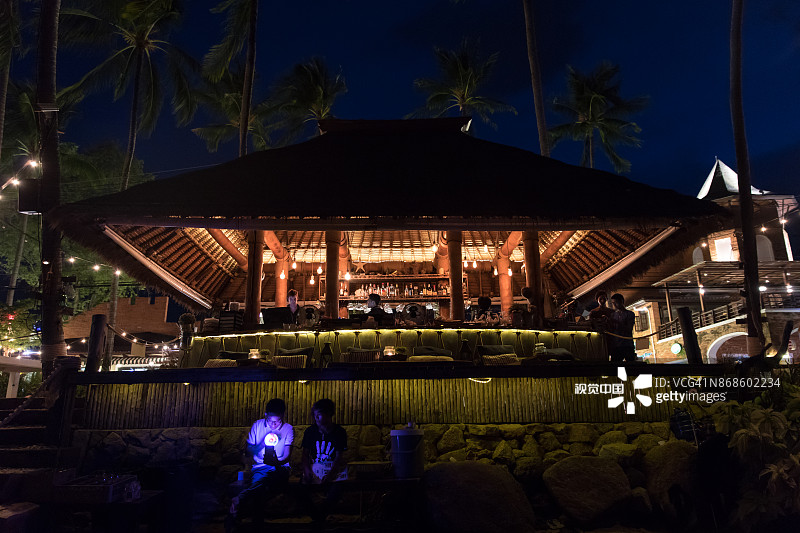 苏梅岛上的海滩酒吧图片素材