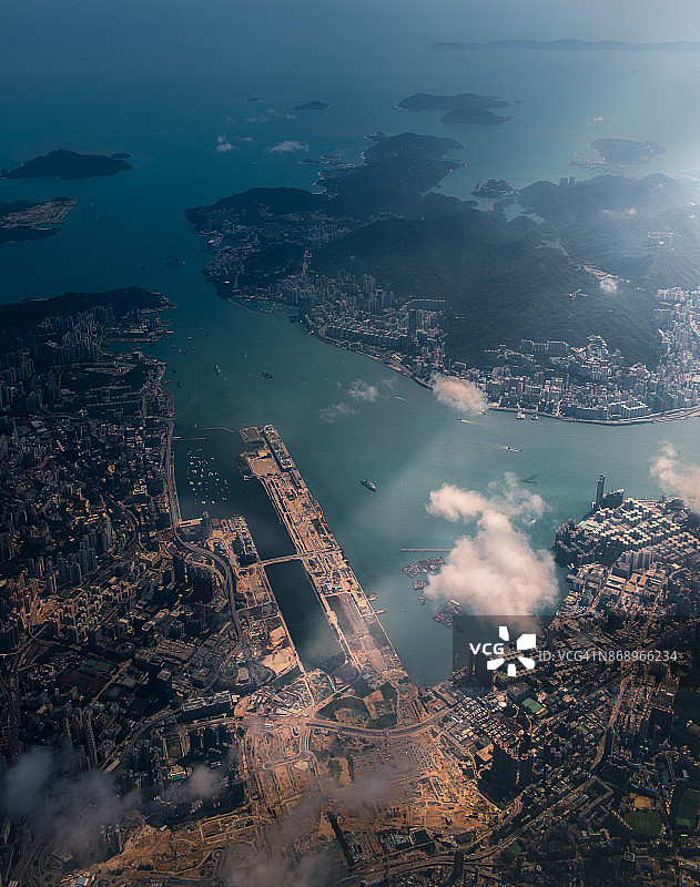 九龙湾鸟瞰图图片素材