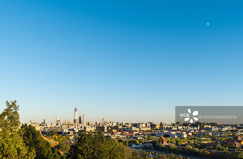北京城市日落天际线图片素材