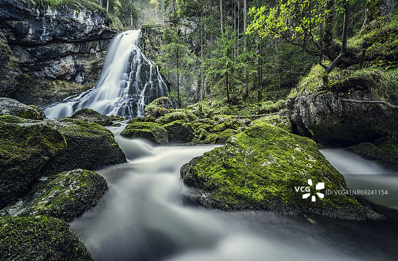 奥地利萨尔茨堡：戈灵的壮丽瀑布图片素材