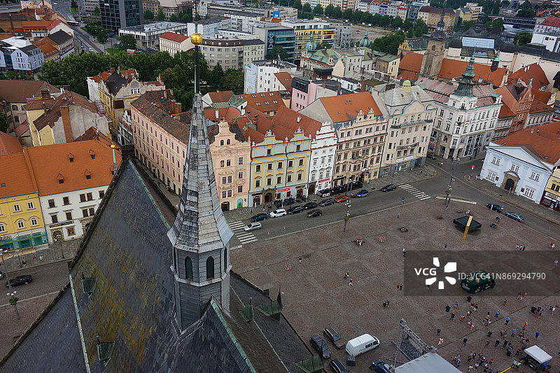 比尔森的中世纪市场广场图片素材
