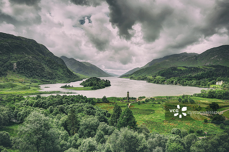 格伦芬南纪念碑和希尔湖图片素材