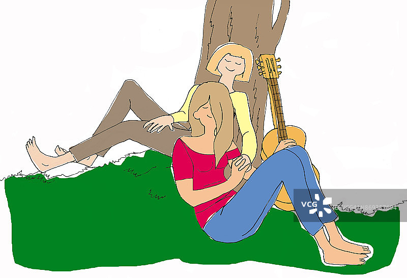 两位女性的假期图片素材