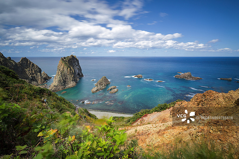 夏季的积丹岬图片素材