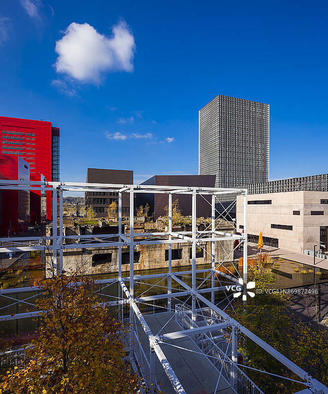 卢森堡贝尔瓦尔的现代建筑图片素材