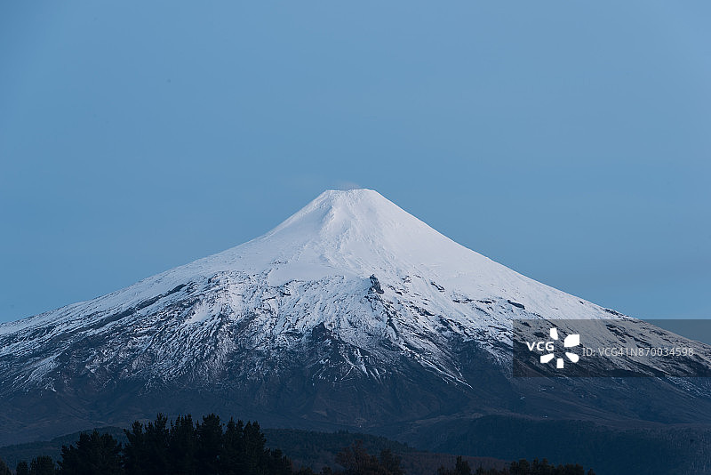 智利普孔比亚里卡火山特写图片素材