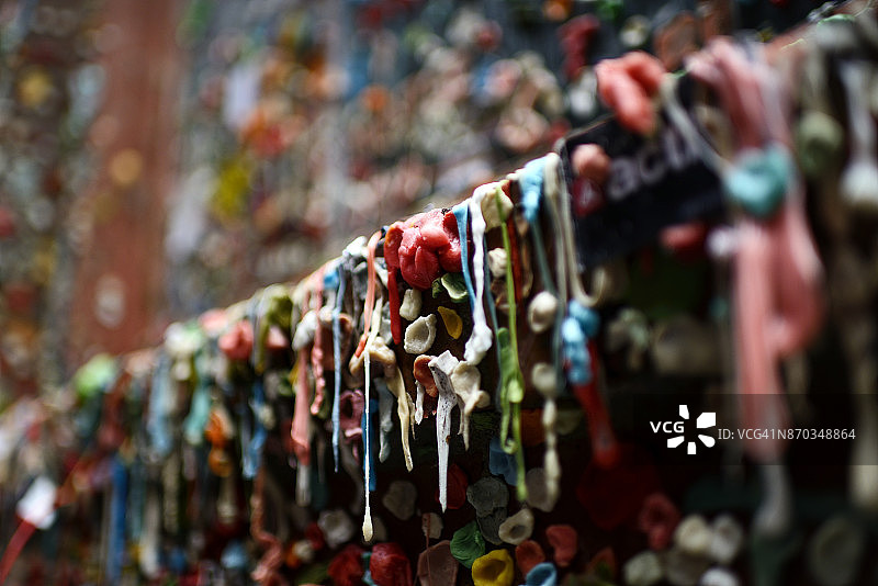 西雅图口香糖墙上的口香糖图片素材