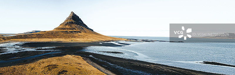 冰岛教会山航拍图片素材