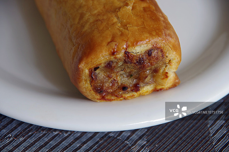 烤肉香肠卷图片素材