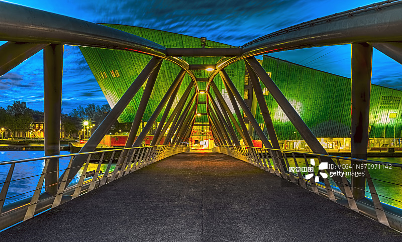 通往阿姆斯特丹NEMO博物馆的人行天桥图片素材