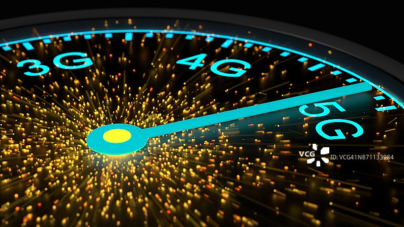 蓝色5G通信速度仪表图片素材