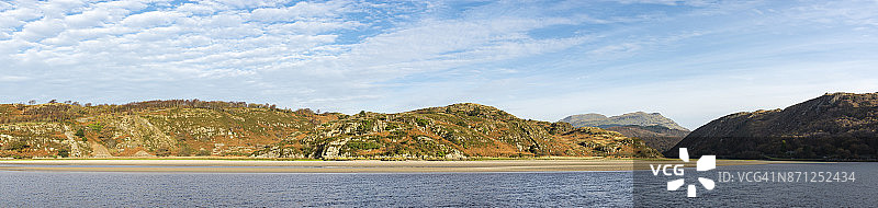 北威尔士德怀里德河口的秋色图片素材