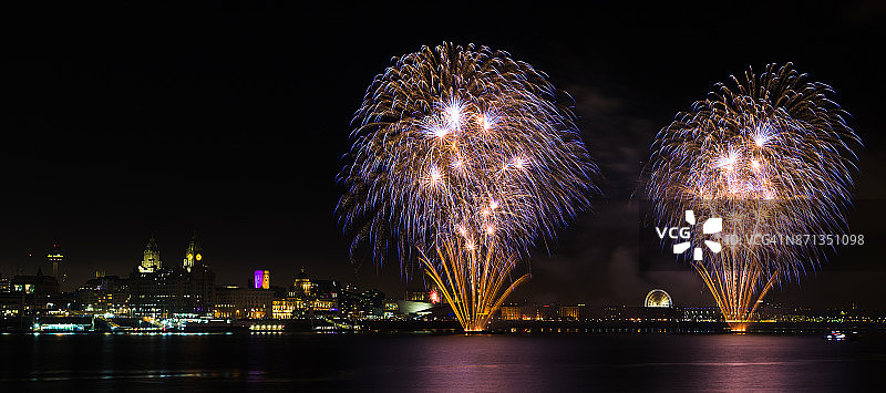 默西河上的光之河图片素材