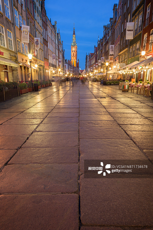 黄昏时分格但斯克的长巷图片素材