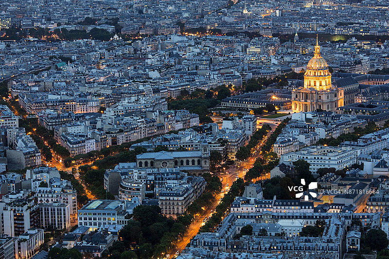 巴黎的城市灯光图片素材