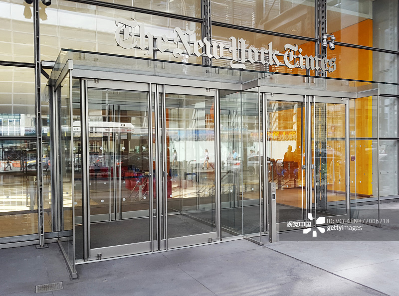 纽约市纽约时报总部入口图片素材