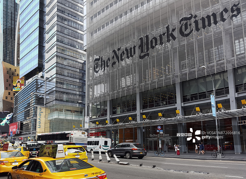 纽约市曼哈顿中城第八大道的《纽约时报》总部图片素材