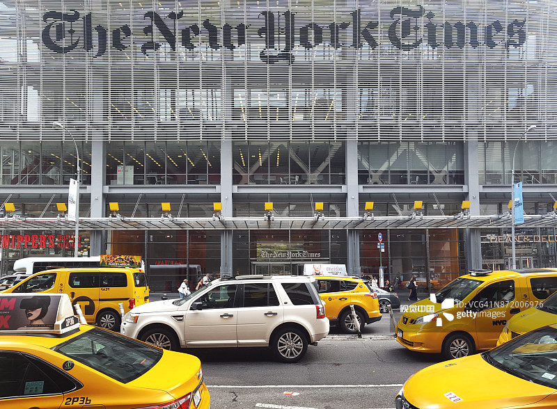 纽约市曼哈顿中城第八大道的《纽约时报》总部图片素材