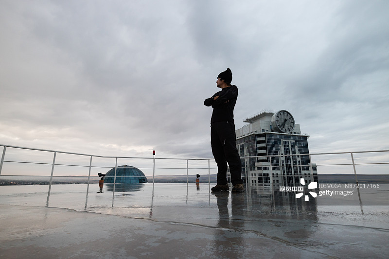 格罗兹尼，车臣的暴风雨天空图片素材