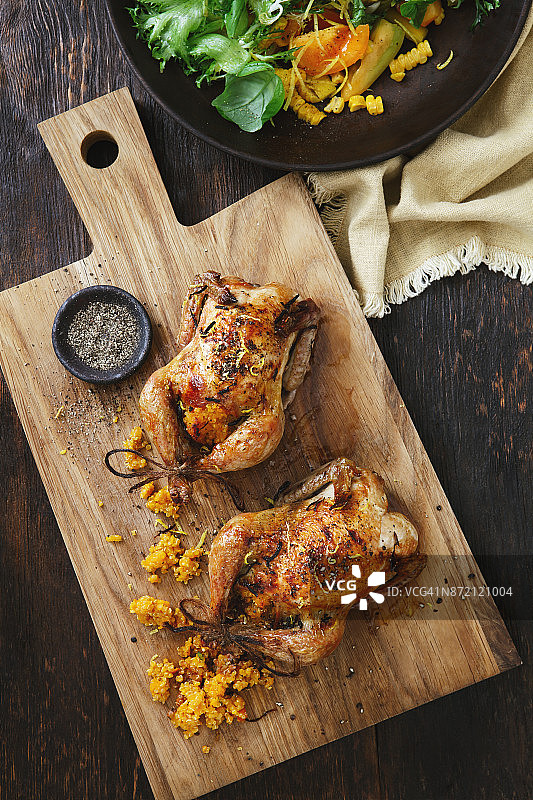 南瓜藜麦酿鹌鹑图片素材