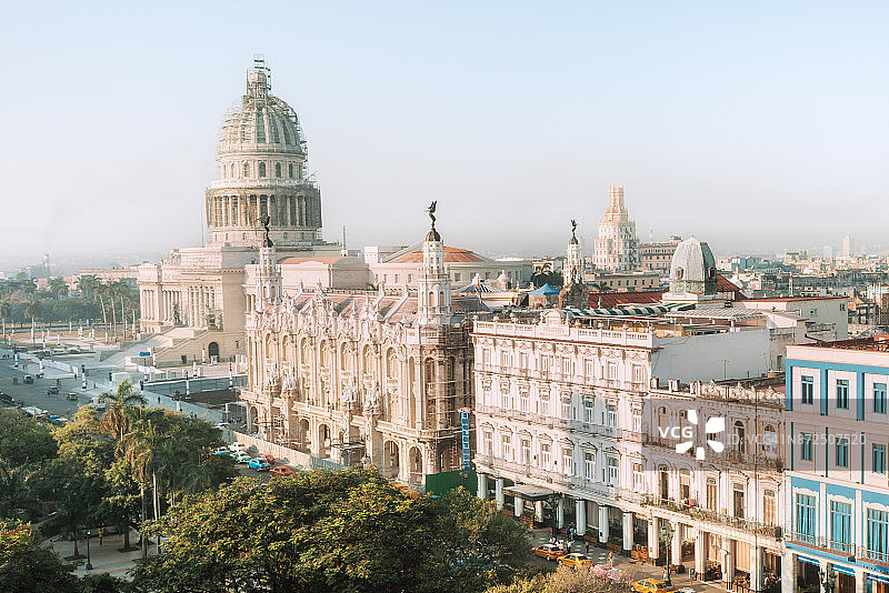 哈瓦那城市天际线与国会大厦图片素材