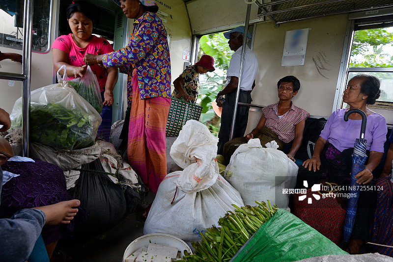 缅甸仰光环线列车网络图片素材