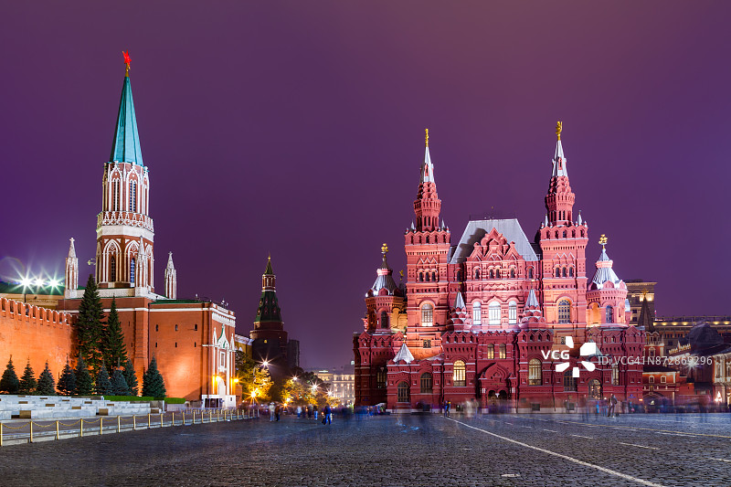 夜晚的莫斯科红场图片素材