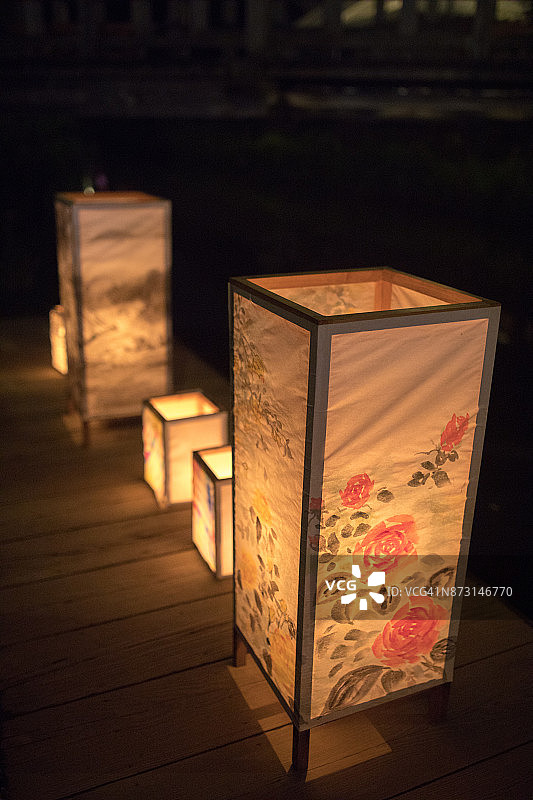 夏夜节日的纸灯笼图片素材