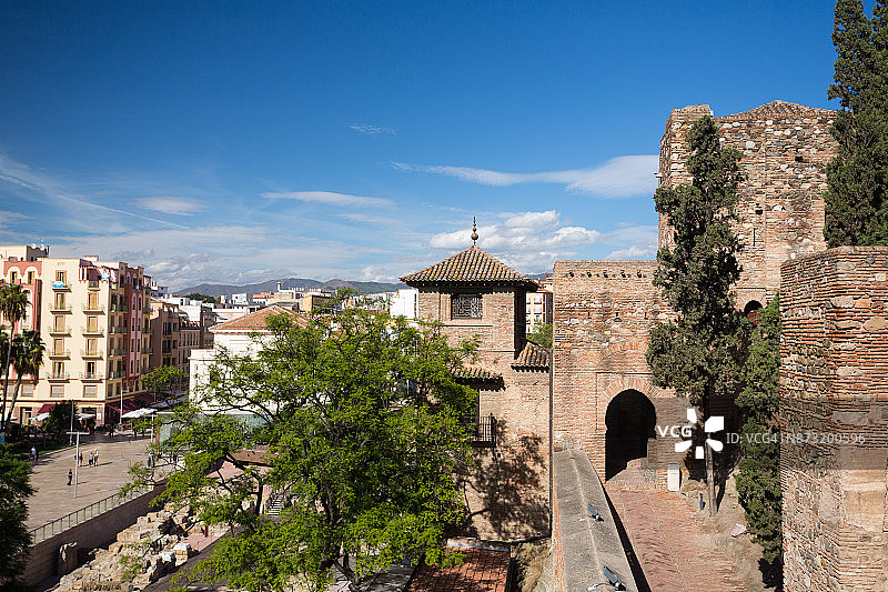西班牙马拉加的阿尔卡萨瓦城堡图片素材