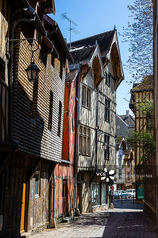 特鲁瓦的半木结构建筑图片素材