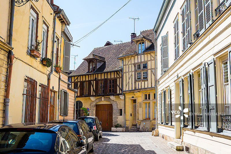 特鲁瓦的半木结构建筑图片素材