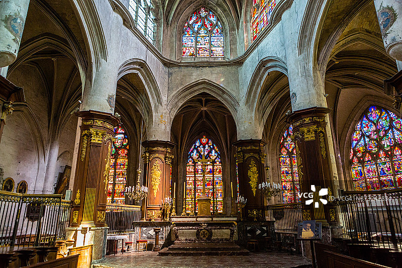 法国特鲁瓦的圣玛德琳教堂图片素材