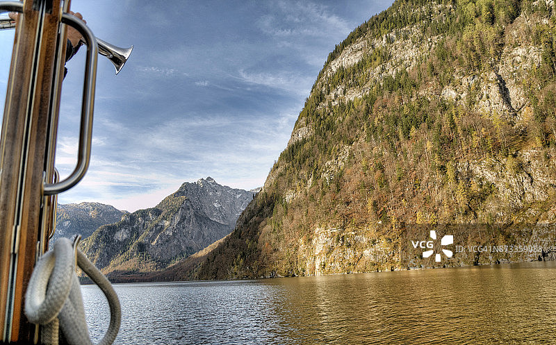 在德国巴伐利亚州国王湖上的回声演示图片素材