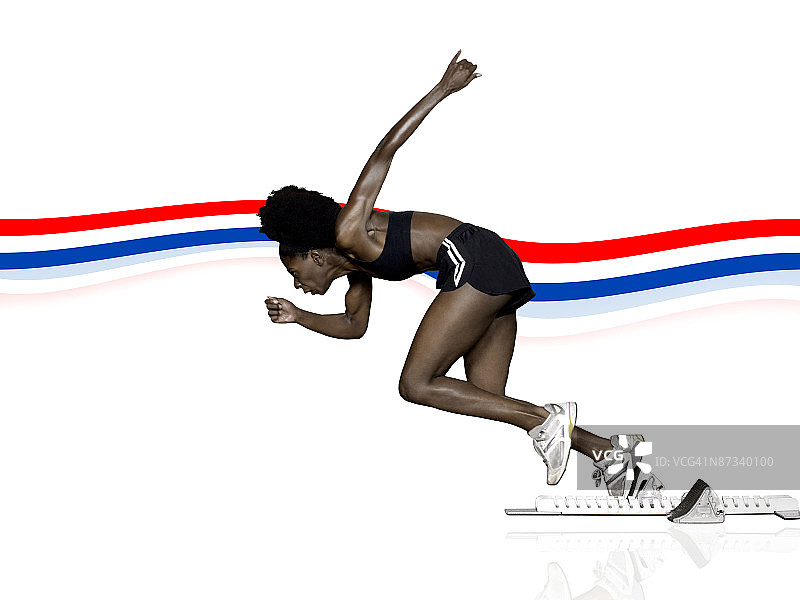 起跑线上的运动员图片素材