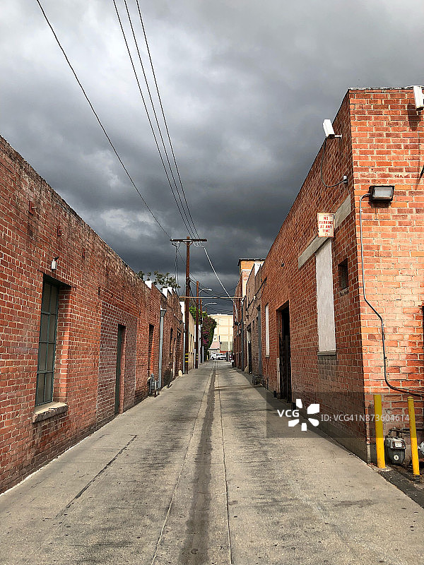 加州帕萨迪纳老城区的巷子图片素材