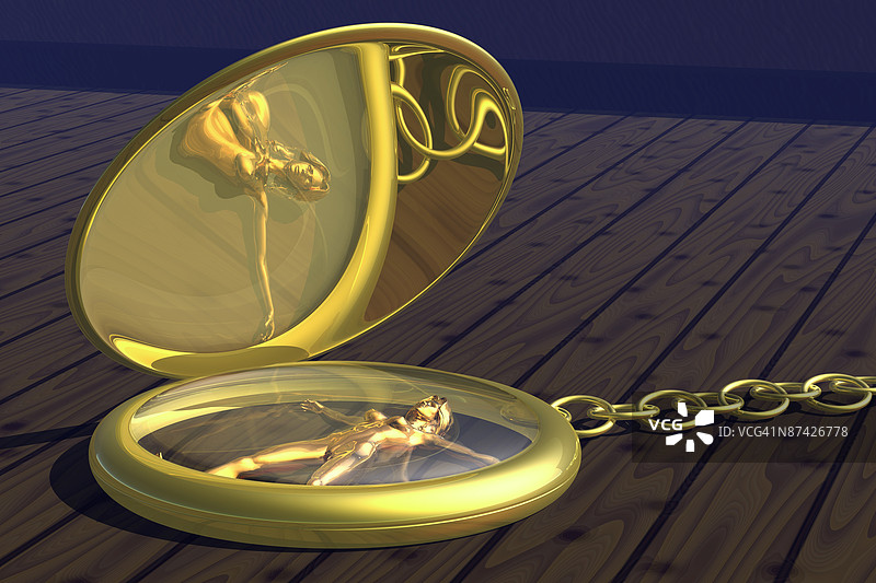 金色口袋镜表中的金属女性图片素材