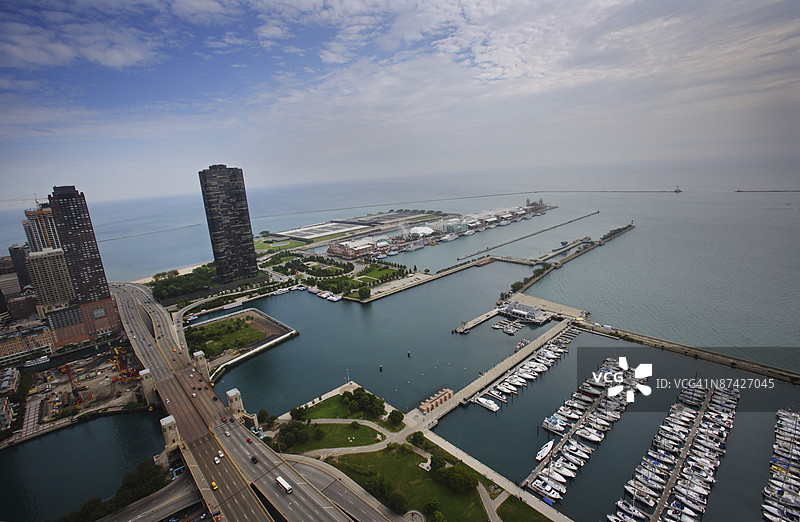 美国伊利诺伊州芝加哥的港口图片素材