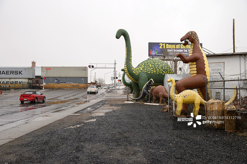 美国亚利桑那州霍尔布鲁克的恐龙雕塑图片素材