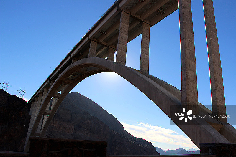 内华达州胡佛大坝上的胡佛桥图片素材