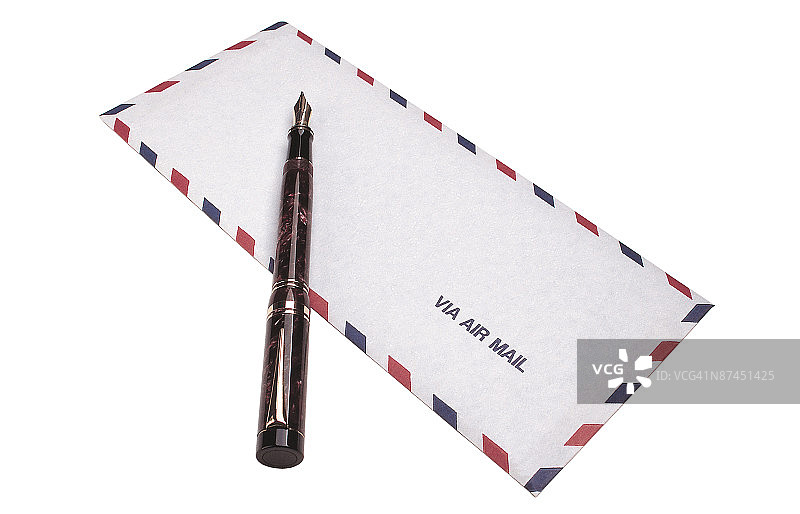 邮政信封和钢笔图片素材