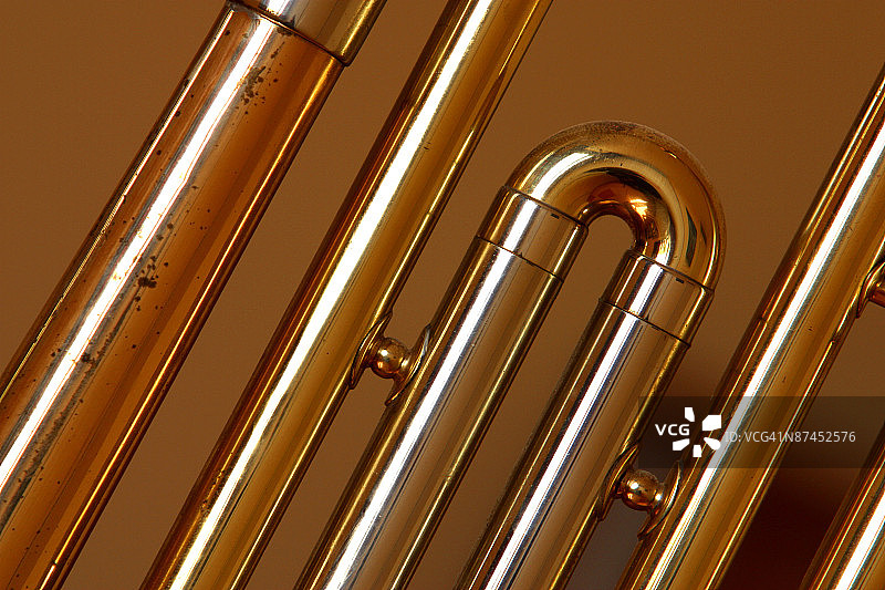 铜管乐器细节图片素材