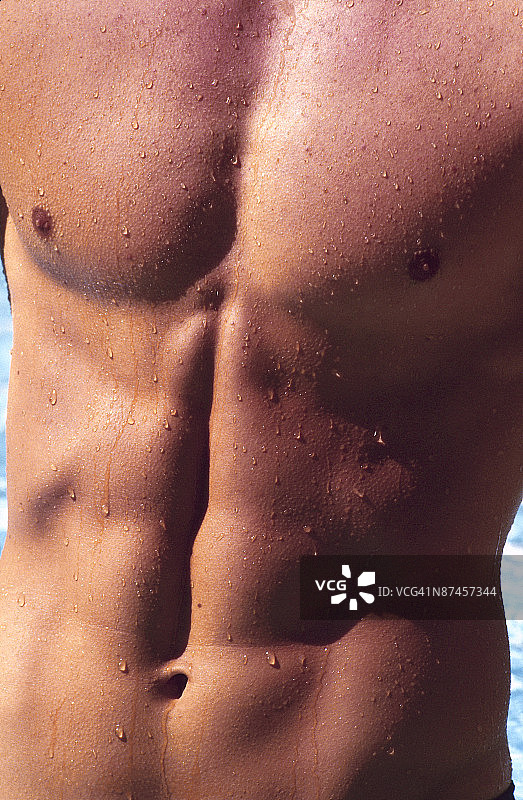 肌肉男的赤膊躯干图片素材