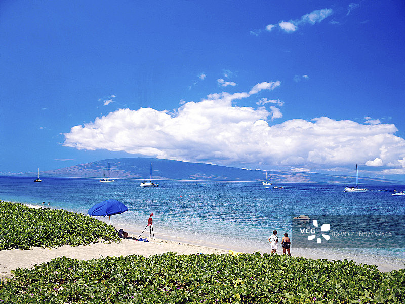 美国夏威夷如画般的海滩和海洋图片素材