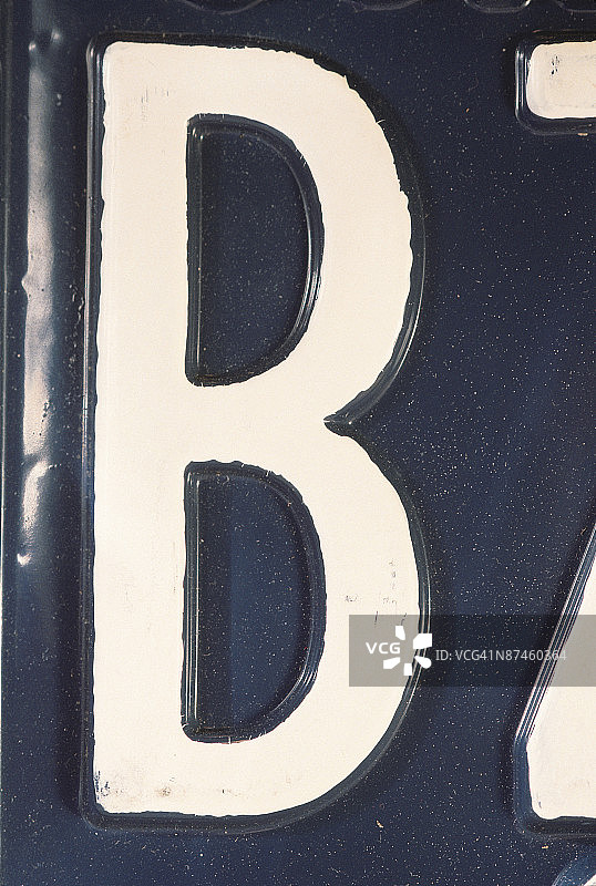 车牌上的字母B图片素材