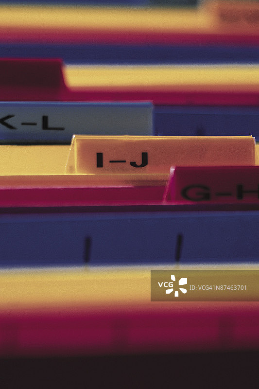 按字母顺序排列的文件图片素材