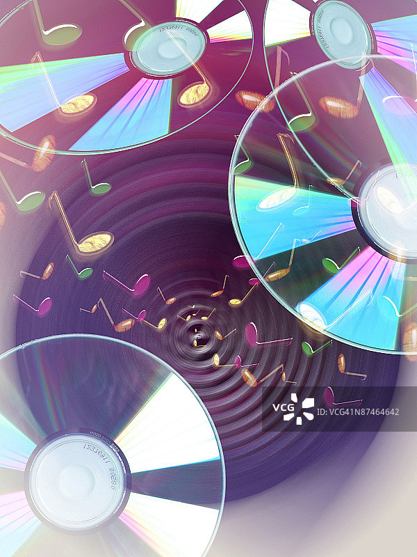 音符和CD光盘图片素材